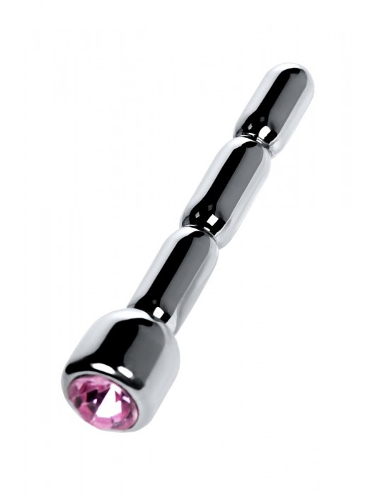 Серебристый уретральный плаг со стразом - 7 см. - ToyFa - купить с доставкой в Рыбинске