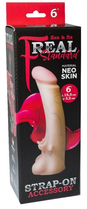 Телесная насадка REAL Standard с усиками на основании - 19 см. - LOVETOY (А-Полимер) - купить с доставкой в Рыбинске