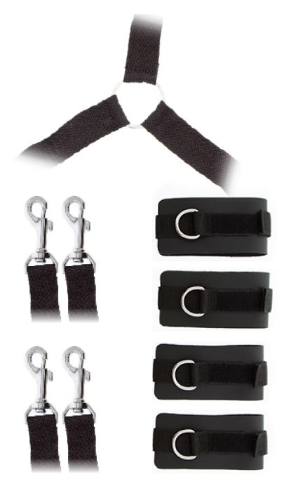 Комплект наручников и поножей LUXURIOUS BED RESTRAINT CUFF SET - Blush Novelties - купить с доставкой в Рыбинске