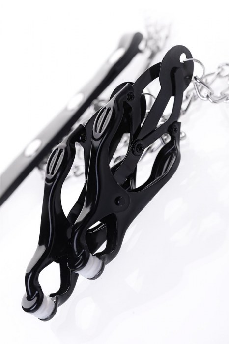 Черно-серебристые зажимы для сосков с кольцом для пениса TOYFA Metal - ToyFa - купить с доставкой в Рыбинске